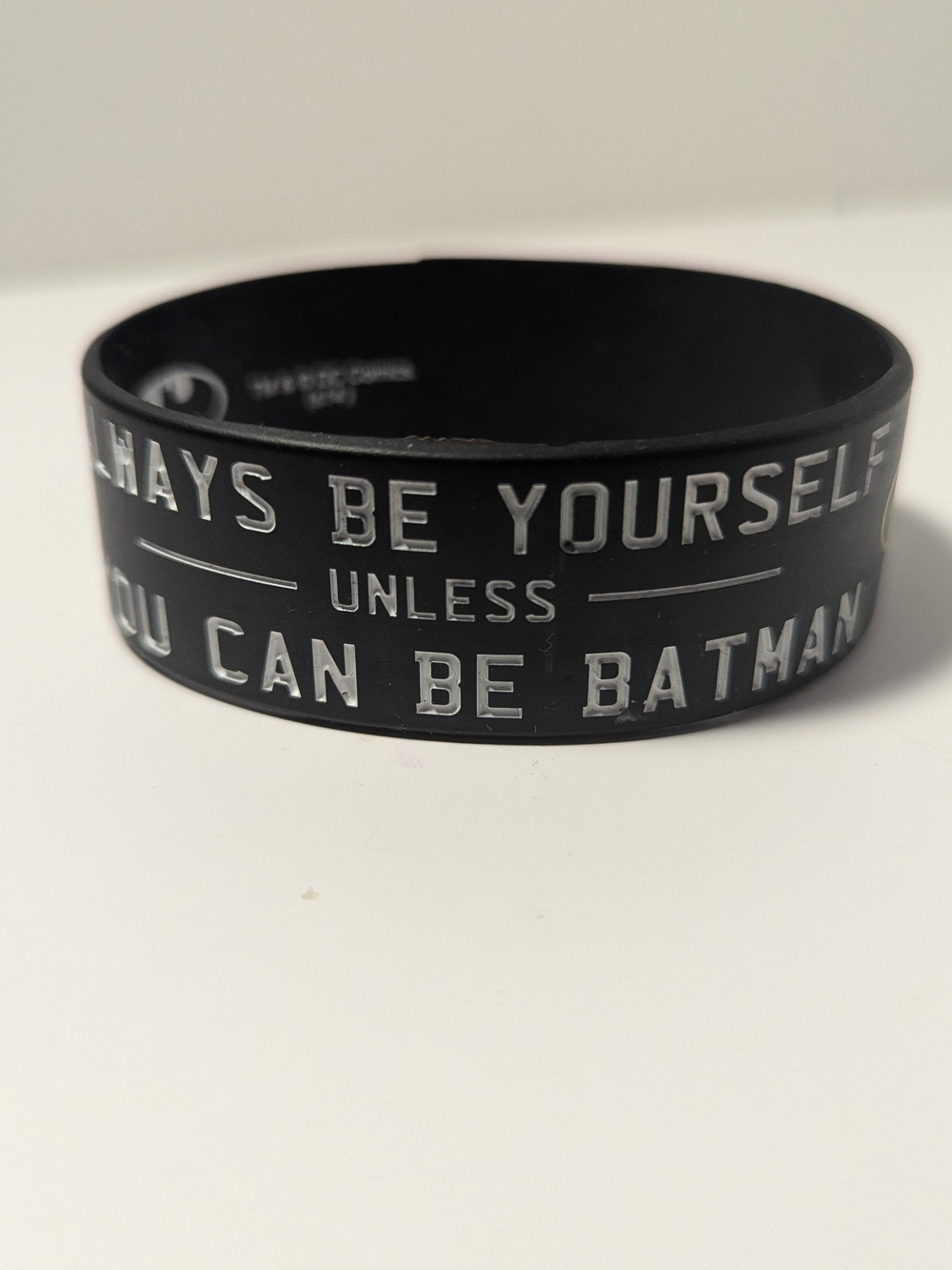 Bioworld Black Silicone 'Always Be Yourself Unless You Can Be Batman' Wristband